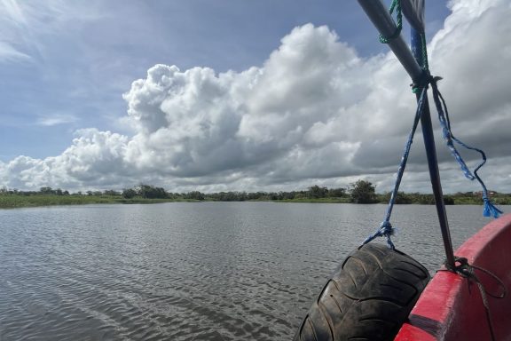 Der Fluss ist der einzige Zugang zu den Bewohnern des Wildparks